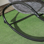 Outsunny Waterproof Outdoor Zero-Gravity Rocking Deck Chair with Headrest, 155x61x88 cm, Gray - Borgè