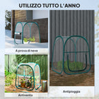 Mini Pop Up Greenhouse with Plastic Cover, Roller Window and Bag, 70x70x80 cm, Transparent