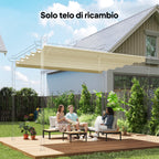 Outsunny Pergola Gazebo Roof with 10 Drainage Holes in Polyester, 250x255 cm, for 3x3m Pergola, Cream