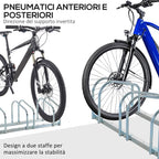 Steel Bike Rack, 4-Bike Parking Stand, 110x33x27 cm, Silver