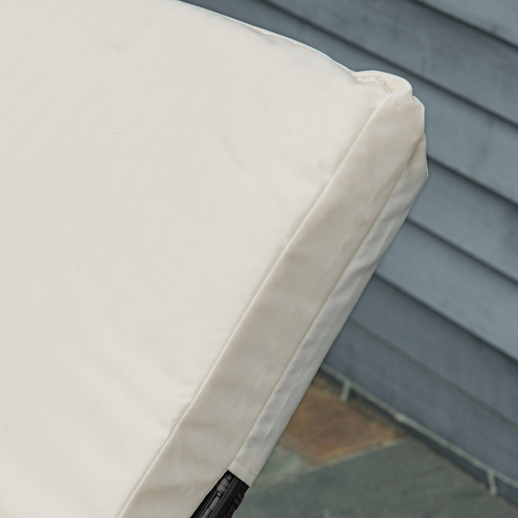 PE Rattan Sun Lounger with 5-Position Reclining Backrest, 195x68x31cm, Brown