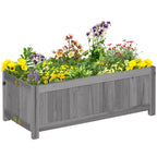 Outsunny Folding Raised Wooden Planter for Growing 70x30x25 cm Grey