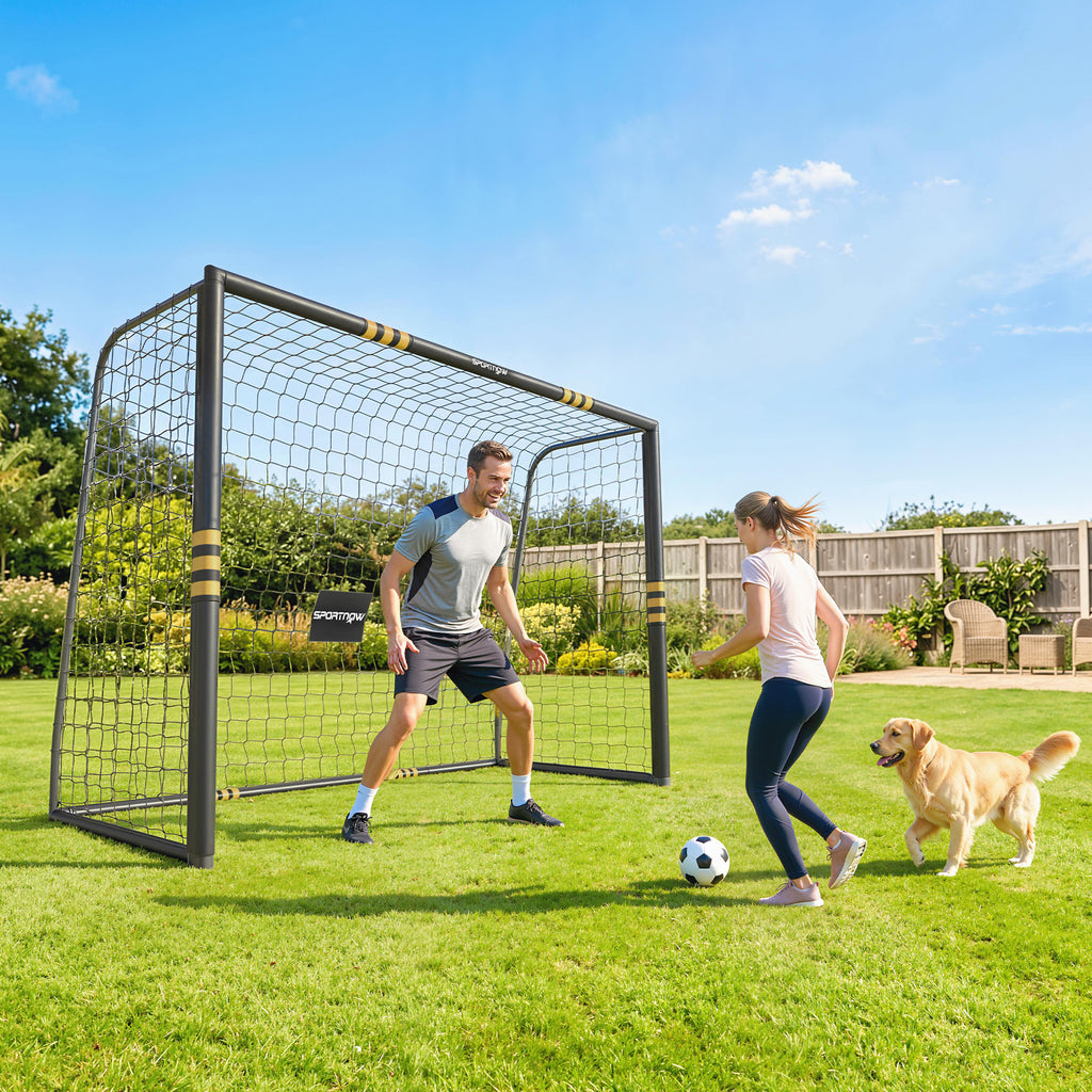 SPORTNOW Soccer Goal with Net and EPE Padding, 3x1.2x2 m, Yellow