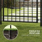 Safety Gate with Lock, 3 Keys and 2 Posts, in Galvanized Steel, 107x204 cm, Black