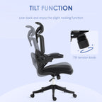 Vent office chair at adjustable height with inclination and lumbar support, 62x58x120-133 cm, black - Borgè
