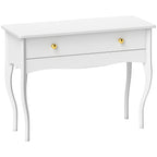 Dressing Table and Console Table for Entrance Hall with Large Wooden Drawer, 100x40x74 cm, White