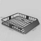 90.7kg Steel Car Roof Rack with Deflectors and Side Rails, 110.5x99.5x18.5cm, Black