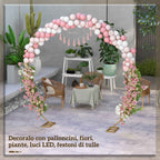 Outsunny Steel Garden Arch, Wedding Arch for Balloons and Climbing Plants for Ceremonies, Birthdays and Events, Gold