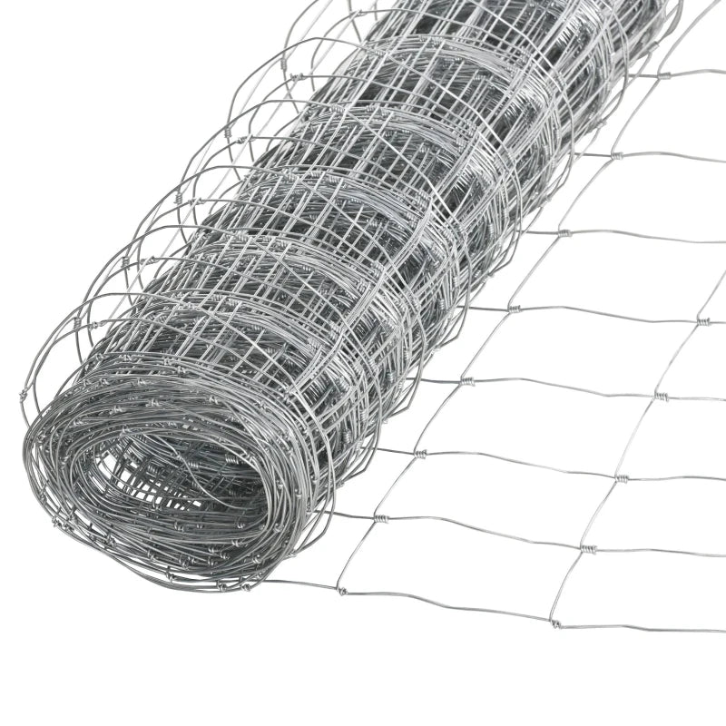 26.1m Roll of Galvanized Wire Fence Mesh, 1.2m Height, Silver - Borge' Group Limited