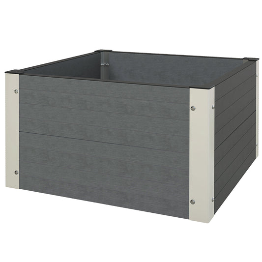 Raised Garden Bed with Open Bottom and Aluminum Profiles 60x60x30cm, Dark Gray - Borgè