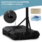 Height Adjustable Basketball Hoop with Fillable Base and 2 Wheels, in Steel, PE and HDPE, 70x45x2 cm