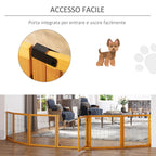 Wooden and Steel Dog Gate for Small/Medium Size Dogs with 6 Folding Panels, 432x36x70cm - Borge' Group Limited