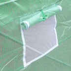 Outsunny PE Greenhouse Cover with 6 Windows, Roll-Up Door and Buried Edges, 3x3x2 m, Green