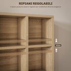 CD Cabinet with Adjustable Shelves for 456 CDs or 336 DVDs, 24 Compartments, 89x20x130.5 cm, Wood