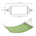 Outsunny Garden Hammock for 1-2 People Max 180kg Indoor and Outdoor with Removable Cushion 400x140cm