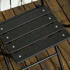 SMOKY GREY | 3 Piece Garden Set with 2 Folding Chairs and Table in Steel and HDPE, Dark Grey - Borge' Group Limited