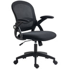 Ergonomic Office Chair with Mesh Backrest and Adjustable Height, 65.5x61.5x88-97.5cm, Black - Borgè