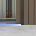 Metal Garden Shed with Vents and Double Sliding Door, 2.1x1.3m, Brown