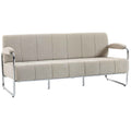 HOMCOM 3-Seater Modern Sofa Upholstered in Beige Chenille, Made of Steel, Sponge and Plywood, 174x75x76 cm