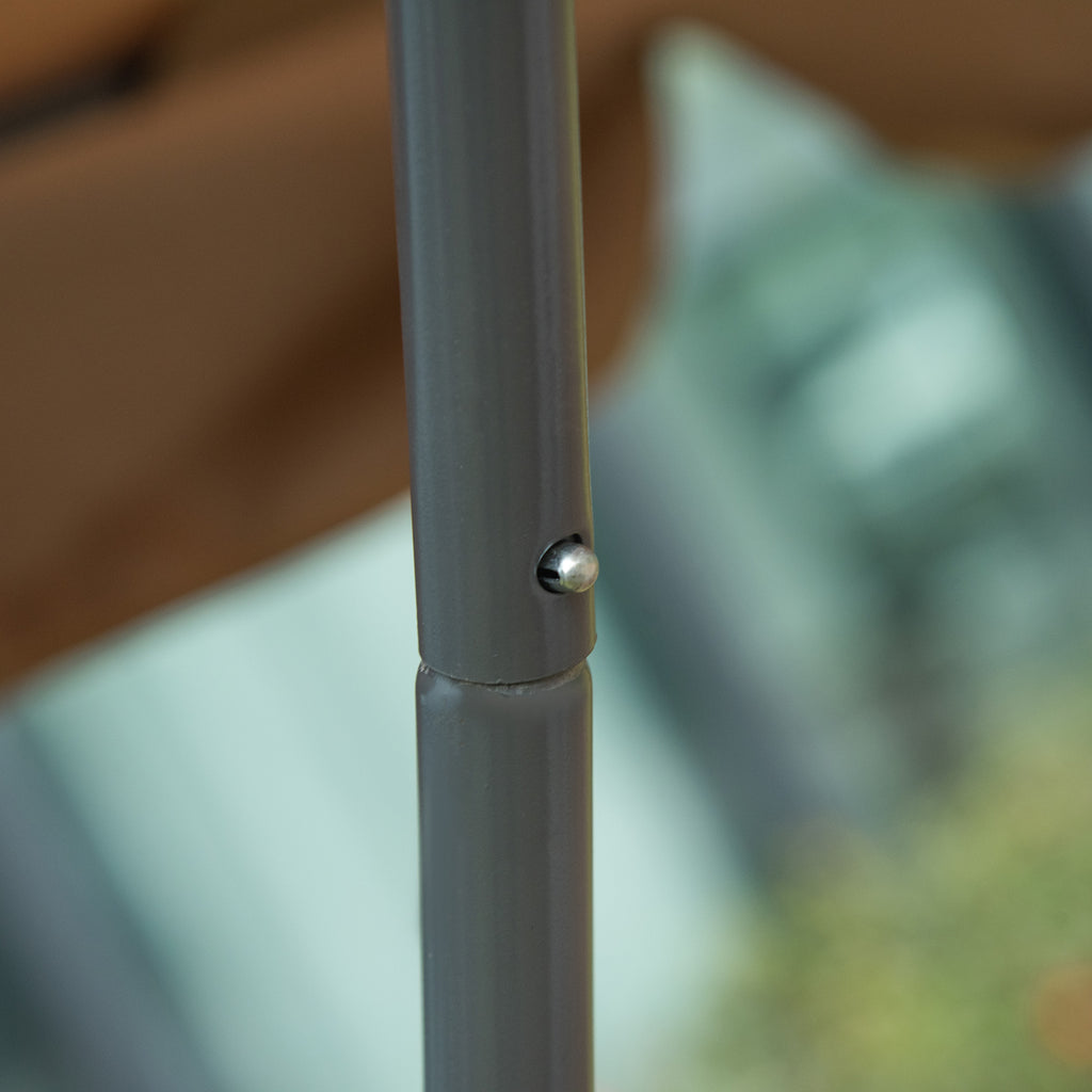 2-Seater Double Sun Lounger with Adjustable Sunshade for Outdoor and Garden 200x175x134cm Brown