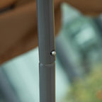 2-Seater Double Sun Lounger with Adjustable Sunshade for Outdoor and Garden 200x175x134cm Brown