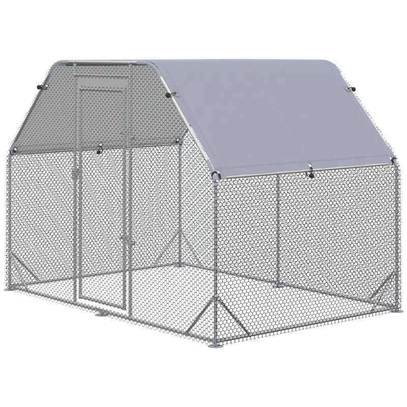 Chicken Run with Cover for 4-6 Chickens, Steel, 280x190x195 cm - Borge' Group Limited