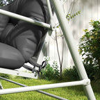 Outsunny Set of 4 Garden Cushions for Backrest and Seat with Padding, in Polyester, Charcoal Grey