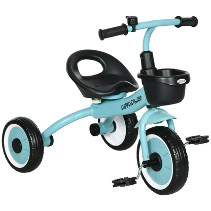 Children's Tricycle for 2-5 Years with Adjustable Seat and Bell, 70.5x50x58cm, Blue