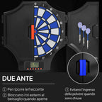 SPORTNOW Electronic Dartboard with 6 Darts and LCD Monitor for 31 Games, 83x45x4 cm, Black and Blue