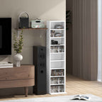 HOMCOM CD Rack with 6 Adjustable Shelves, 260 CDs/120 DVDs Capacity, 33x24x140 cm, White