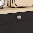 Space-saving 3-drawer shoe rack with adjustable shelves on 2 levels, in wood, 60x23.5x115 cm, Black