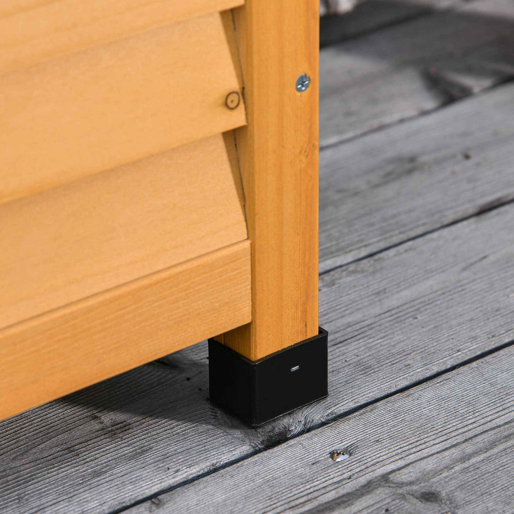 Outsunny Waterproof Outdoor Storage Chest in Fir Wood with Raised Base, 127x56x60 cm, Dark Yellow