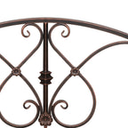 Outsunny Vintage Metal Garden Bridge with Floral Elements, 99x68x53cm, Black