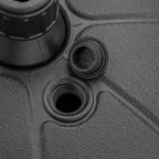 Round Umbrella Base in Plastic Fillable with Water and Sand, for 38 mm Poles, Ø38 cm, Black