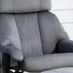 Reclining Massage Chair with Footrest and Remote Control in PU Faux Leather, 76x80x102 cm, Grey