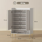 Space-Saving Shoe Rack for 24 Pairs of Shoes with 2 Doors, 3 Pull-Out Shelves and Bottom Shelf, White