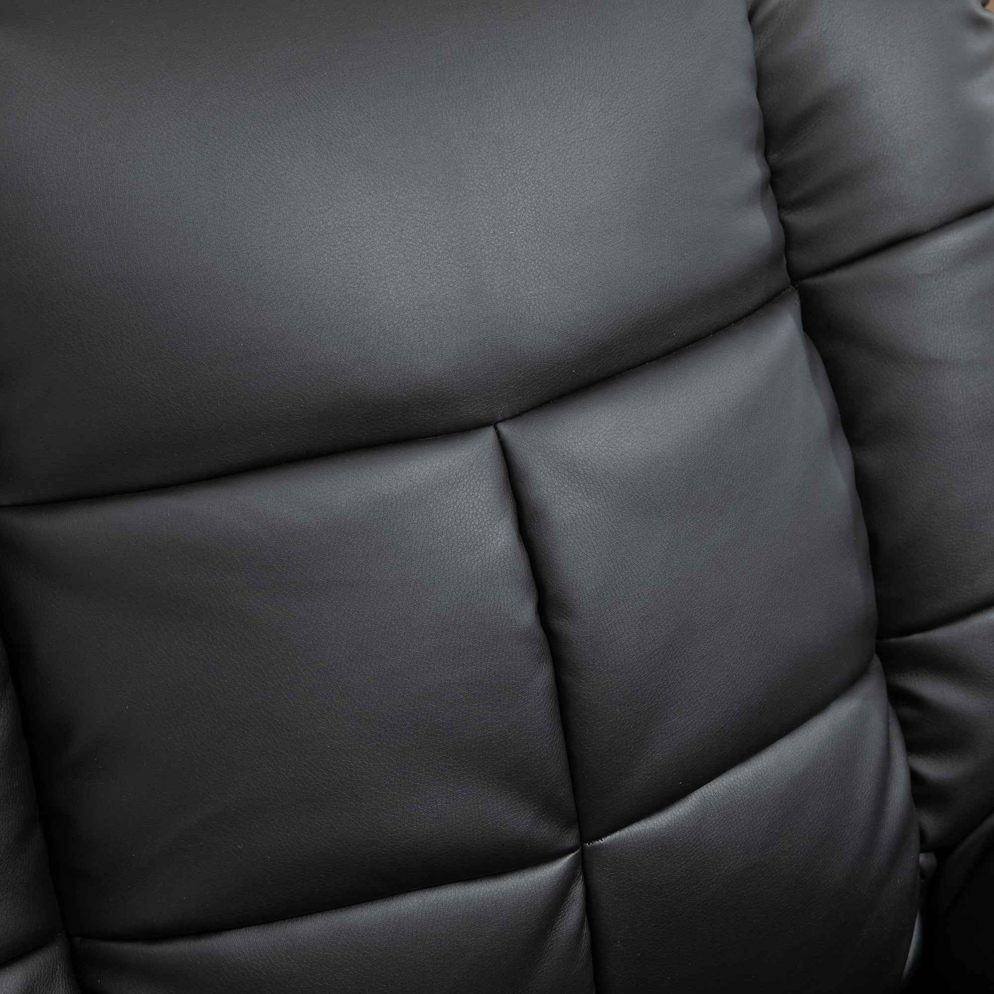 HOMCOM Relaxing Chair with 8 Massage Points and 165° Reclining in Faux Leather, Black