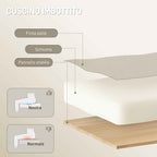 HOMCOM 155° Reclining Office Chair with Footrest, Double Padding and Faux Leather Upholstery, Beige