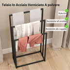 Freestanding 3-Arm Towel Rack in Steel, 45 x 21.5 x 85 cm