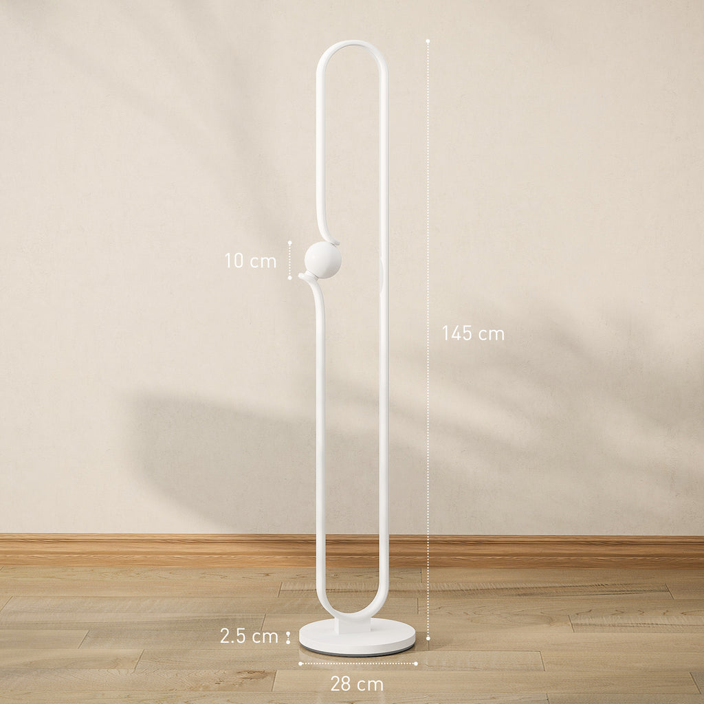 LED Floor Lamp in the Shape of a Musical Note with Adjustable Brightness and Pedal, 28x28x145 cm, White