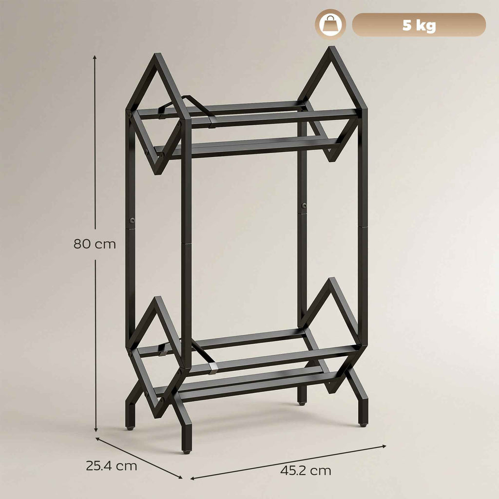 HOMCOM 50 CD Holder, 2-Tier Metal Vinyl Record Rack for DVDs, Books, Albums, Black