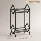HOMCOM 50 CD Holder, 2-Tier Metal Vinyl Record Rack for DVDs, Books, Albums, Black