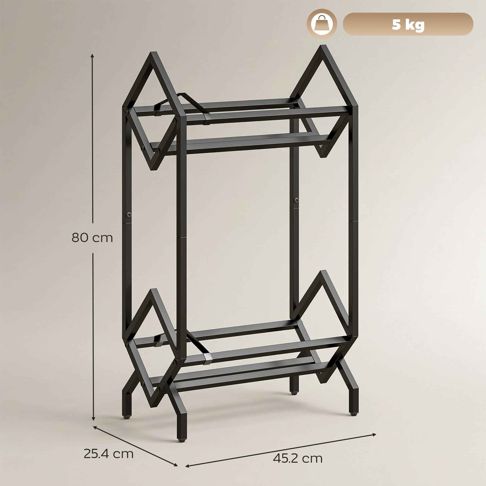 HOMCOM 50 CD Holder, 2-Tier Metal Vinyl Record Rack for DVDs, Books, Albums, Black