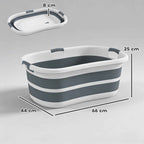 PawHut Dog Bathtub, Portable Folding Tub with Drain Hole, for Small Dogs and Puppies, Gray
