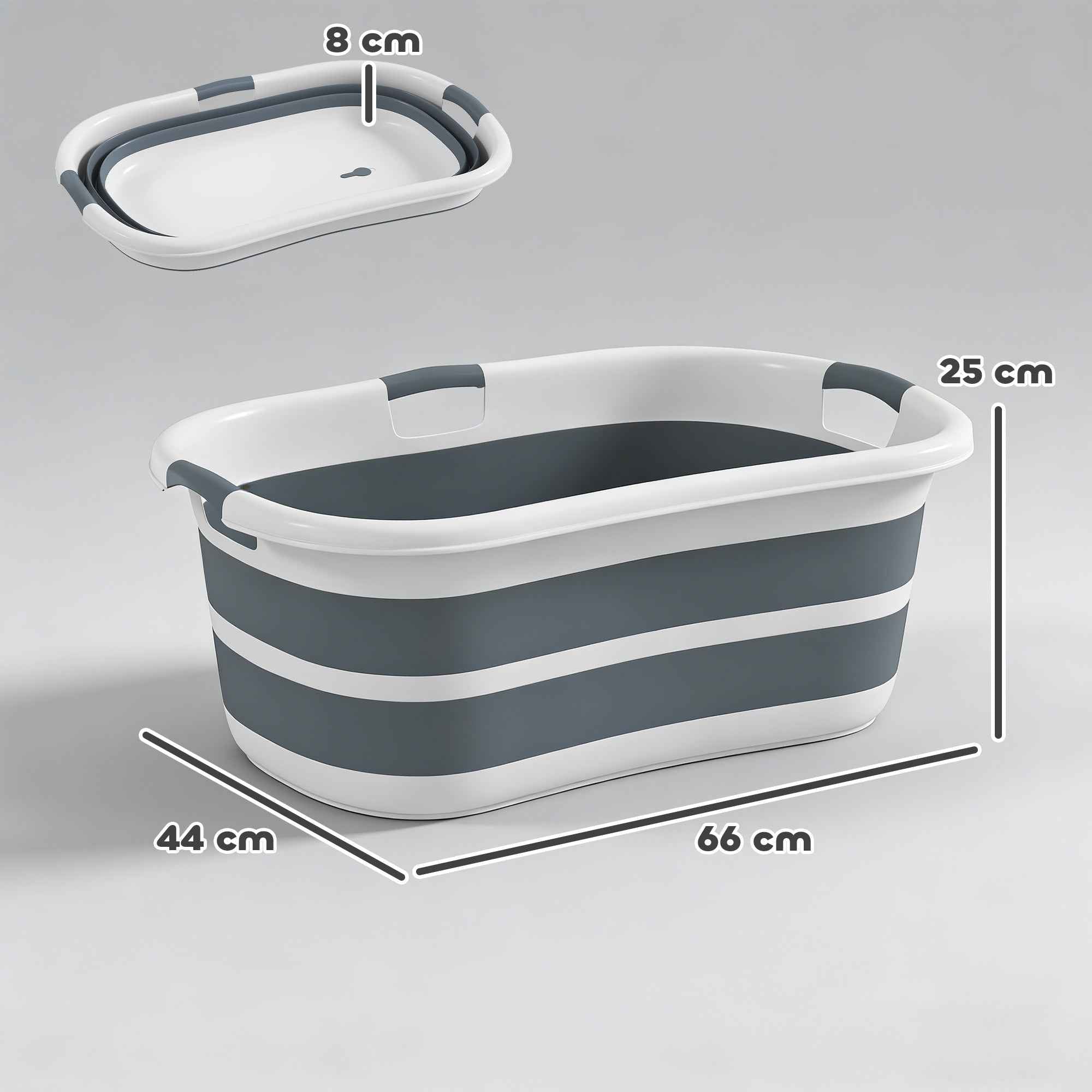 PawHut Dog Bathtub, Portable Folding Tub with Drain Hole, for Small Dogs and Puppies, Gray