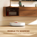 HOMCOM Wall-Mounted TV Stand for up to 50" with Power Sockets, USB and Type-C, Drawer and Shelves, 120x24x22.4 cm, Walnut