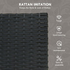 Outsunny garden set with 2 chairs, sofa and 2 tables with cushions and glass top, black - Borgè