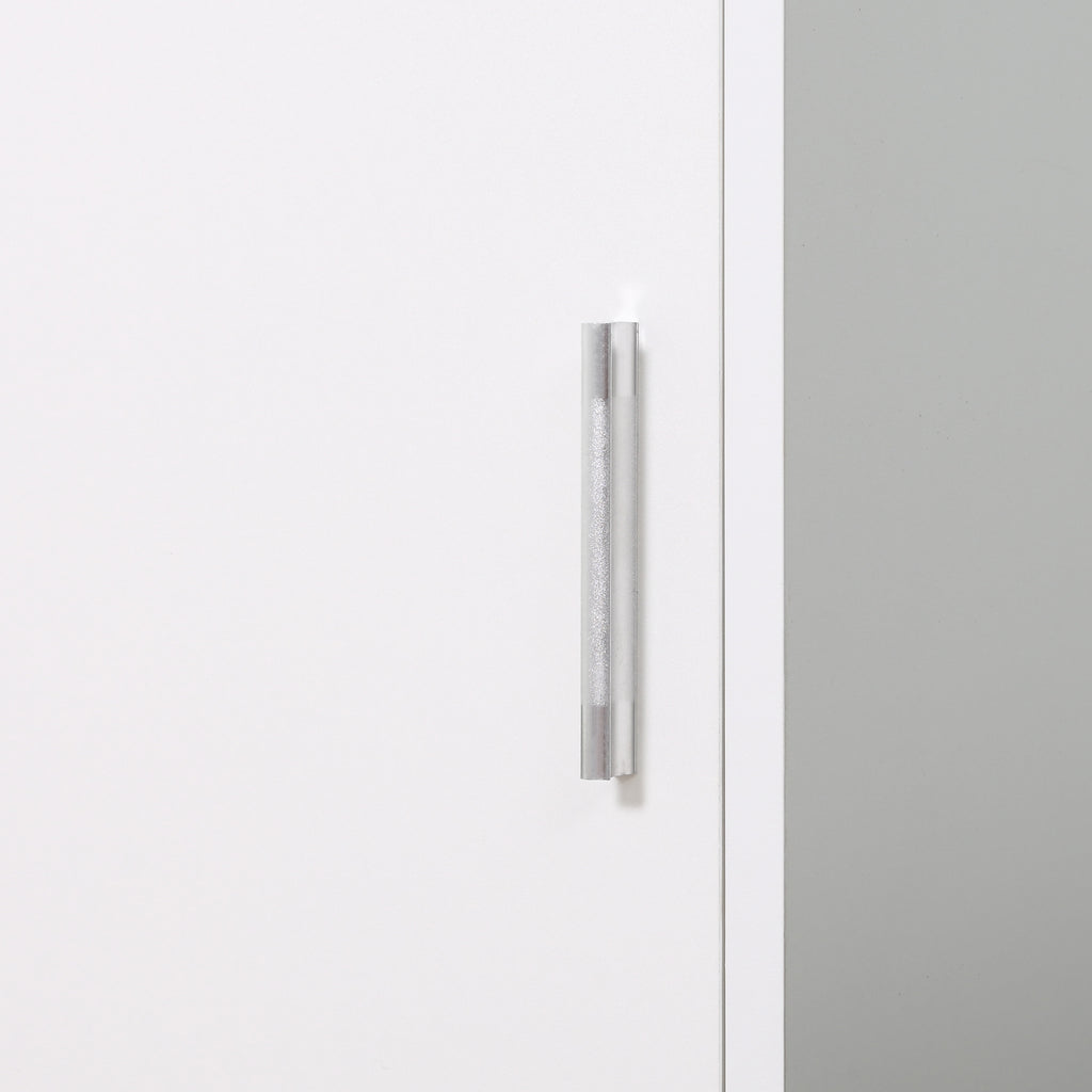 kleankin 5-Shelf Wooden Bathroom Cabinet with Opening Mirror Door, 32x28x162 cm, White