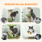 92cm Cat Tree with Sisal Pole and Flower-Shaped Cat Bed, Green