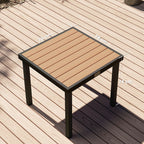 4-Seater Garden Table in Aluminum and Plastic, Black and Wood Color